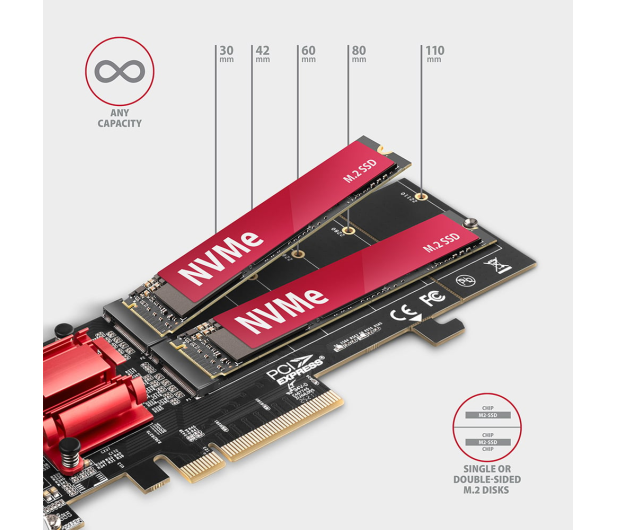 AXAGON PCEM2-ND PCIE 2X NVME M.2 ADAPTER - 1139506 - zdjęcie 4